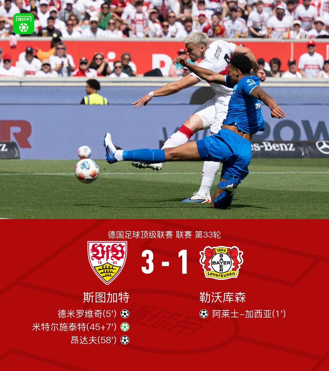 开云app体育下载-斯图加特3-1逆转药厂升至联赛第四，德米罗维奇、昂达夫破门